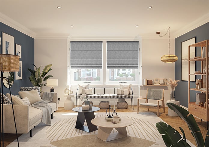 Melrose (Blackout), Wool Grey - Motorised Roman Blind - Image 8